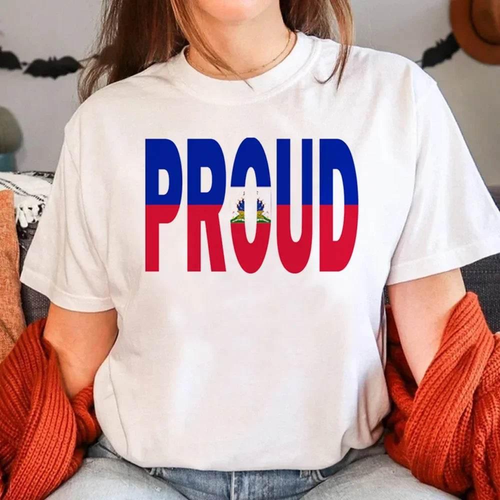 Haiti T Shirt Women Funny Y2K Harajuku T-shirts Female Funny Clothing Aesthetic Clothes Women Clothing - Empire P.E