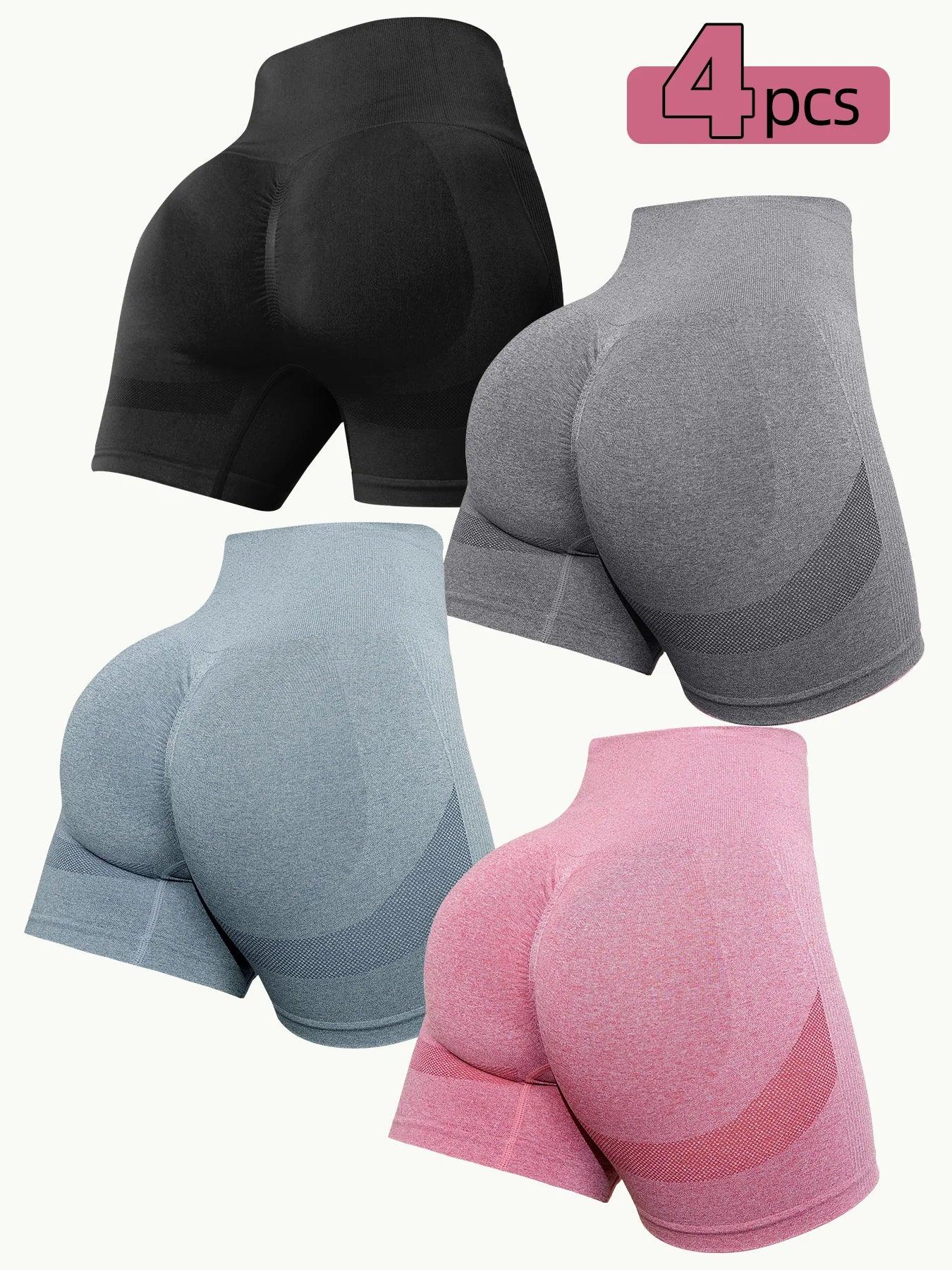 1/2/3/4pcs Women's Tie-Dye Seamless High-Waist Cycling Short Leggings