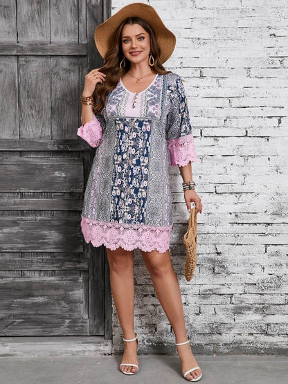 Plus Size Fashion Elegant Women Dress Loose Casual Dress Women Printed Dress New Temperament - Empire P.E