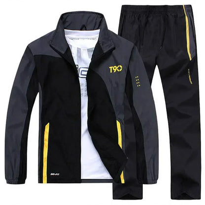 Men's Tracksuit Athletic Sport Casual Full Zip Sweatsuit 2 Pieces - Empire P.E