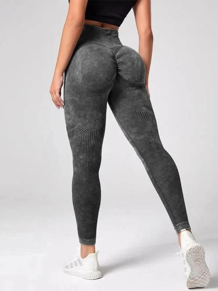 Women's 2-Piece Yoga Basic Tie Dye Tummy Control Sports Leggings - Empire P.E