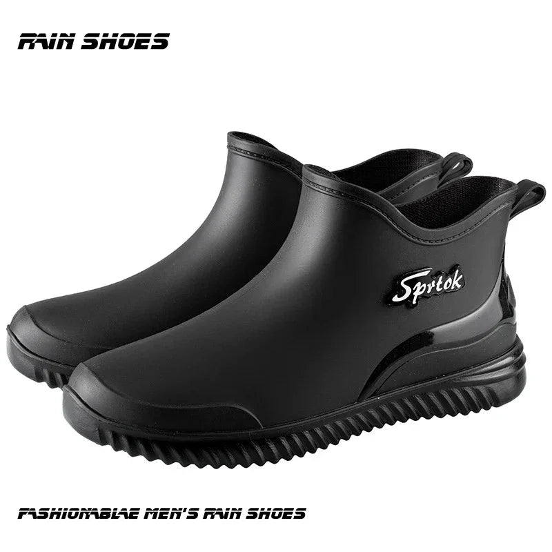 Men's Ankle Rain Boots Slip On Waterproof Shoes - Empire P.E