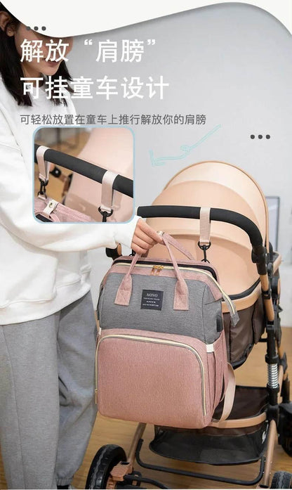 New Multifunctional Mother and Baby Bag Mom Bag Bottle Backpack Folding Sleeping Changing Bag Diaper Backpack - Empire P.E