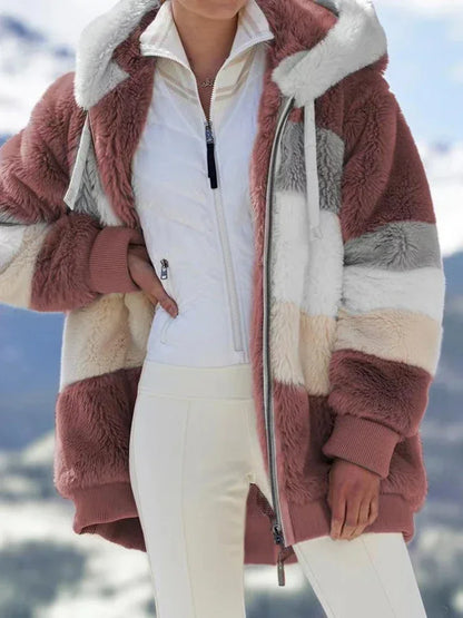 Women's Spring and Autumn Plus Size Long Teddy Bear Coat