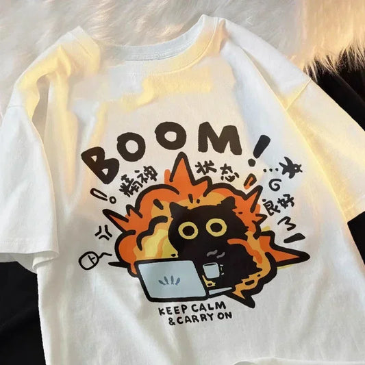 Pure Y2K  Casual Cartoon T-shirt