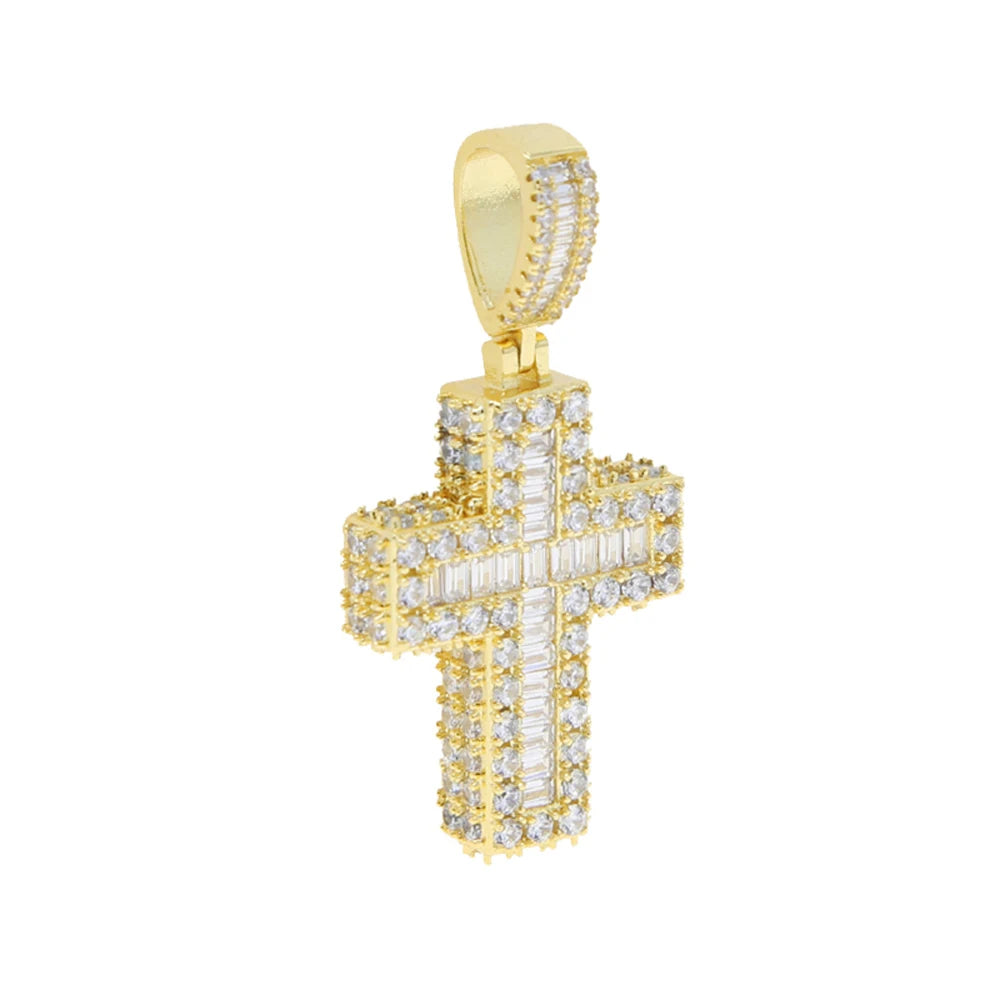 Iced Out Cross Pendant Necklace