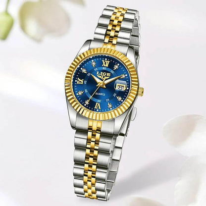 LIGE Top Luxury Watches For Women Vintage Fashion Ladies Watch Waterproof Date Stainless Quartz Wristwatches Reloj Mujer 2025 - Empire P.E