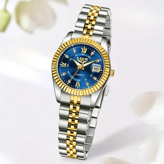 LIGE Top Luxury Watches For Women Vintage Fashion Ladies Watch Waterproof Date Stainless Quartz Wristwatches Reloj Mujer 2025 - Empire P.E