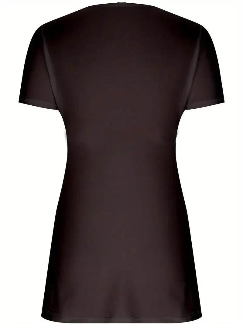 Women Plus Size 1XL-5XL V-Neck Shirt Flattering Short Sleeves Fashionable Twist Detail Premium Casual Wear for Women - Empire P.E