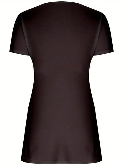 Women Plus Size 1XL-5XL V-Neck Shirt Flattering Short Sleeves Fashionable Twist Detail Premium Casual Wear for Women - Empire P.E