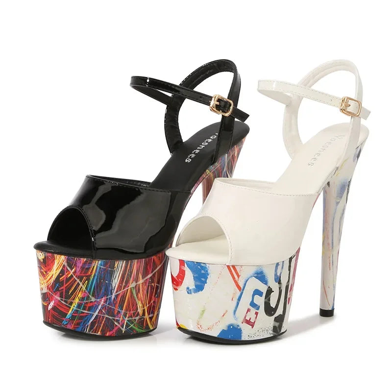 Fluorescent Luminous 16.5CM High Heels Sandals