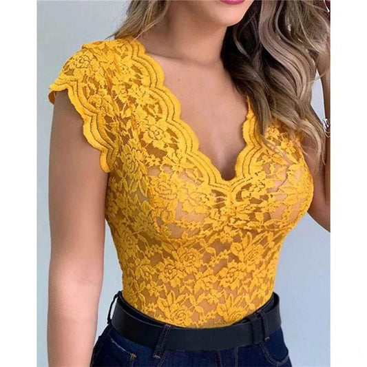 Women Summer Sexy Lace Crochet Cardigan Casual Solid Color Tops - Empire P.E