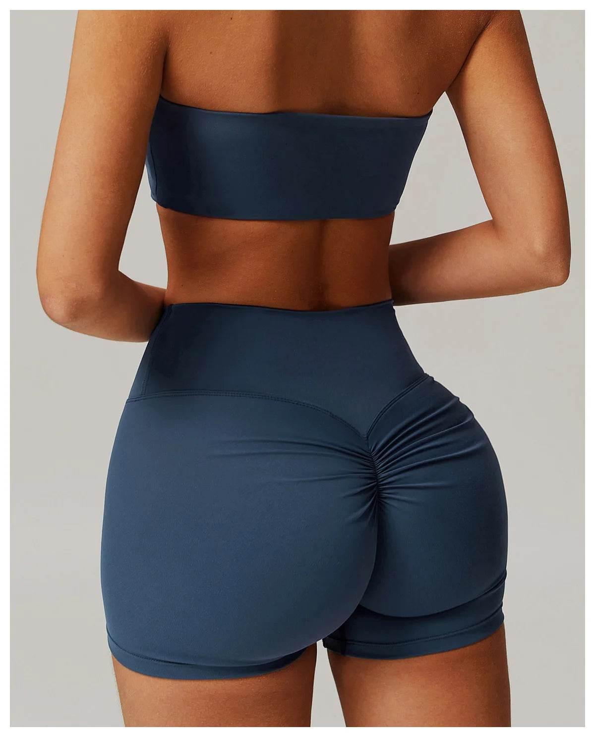 New Women Yoga Shorts High Waist Beautiful Buttocks Gym Sexy Feel V-shaped Shorts Sports Fitness Tights Push up Run Leggings - Empire P.E