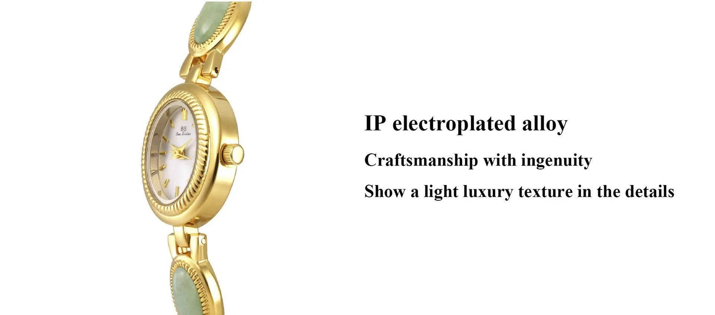 UTHAI Women's Watch Ladies Bracelet Luxury Brand Waterproof Retro Natural Dongling Stone Hotan Jade Advanced Chain Watches Gift - Empire P.E
