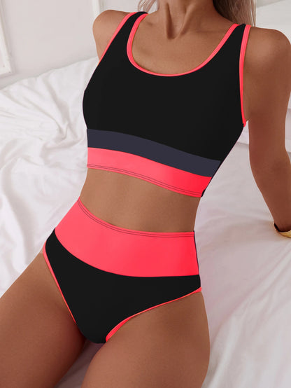 Women's Color Block Two Piece Swimsuit