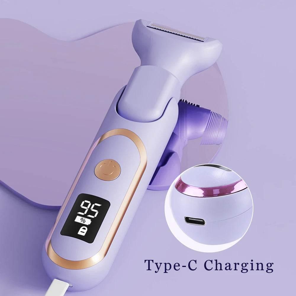 Electric Razors for Women 5 In 1 Bikini Trimmer Face Shavers Hair Removal for Underarms Legs Ladies Body Trimmer Home Appliances - Empire P.E