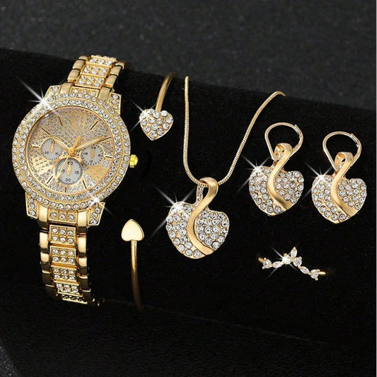 Women's Quartz Watch Gold Luxury Set ﻿ - Empire P.E