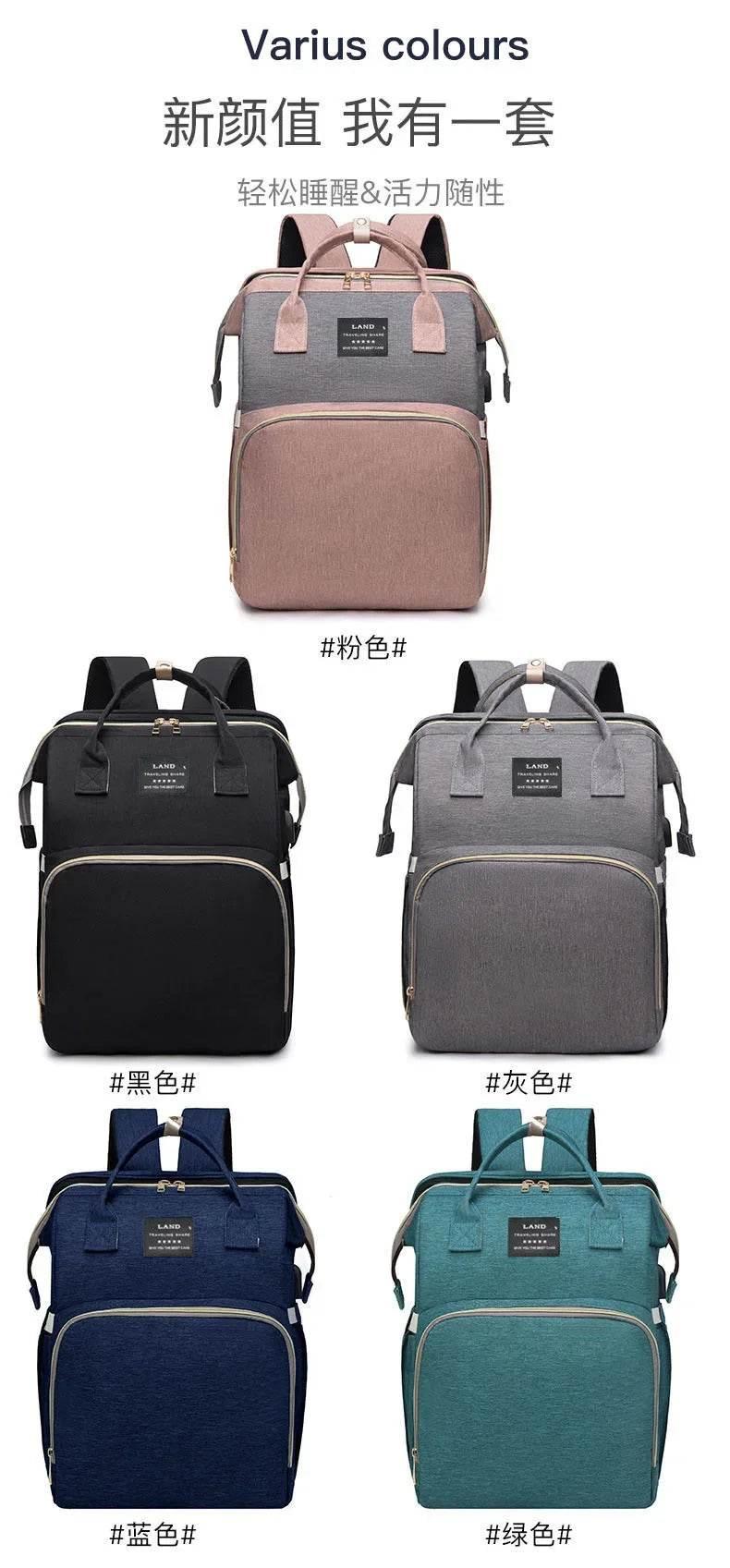 New Multifunctional Mother and Baby Bag Mom Bag Bottle Backpack Folding Sleeping Changing Bag Diaper Backpack - Empire P.E