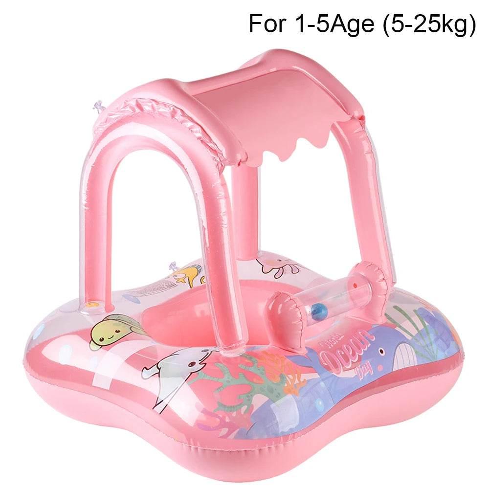 1pc Pool floats with canopy for Kids, Toddler Infant Pool Float for Baby,Swimming Ring Floaties for Pool,Beach Toys for Party - Empire P.E