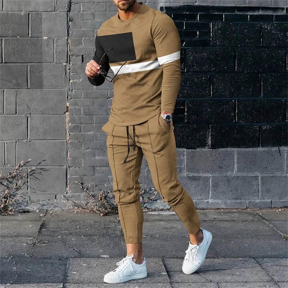 Autumn Casual Fashion 3D Print Men's Sportswear Set Long-Sleeved - Empire P.E