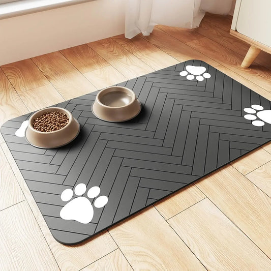 Pet Feeding Mat-Absorbent Waterproof Rubber Backing - Empire P.E