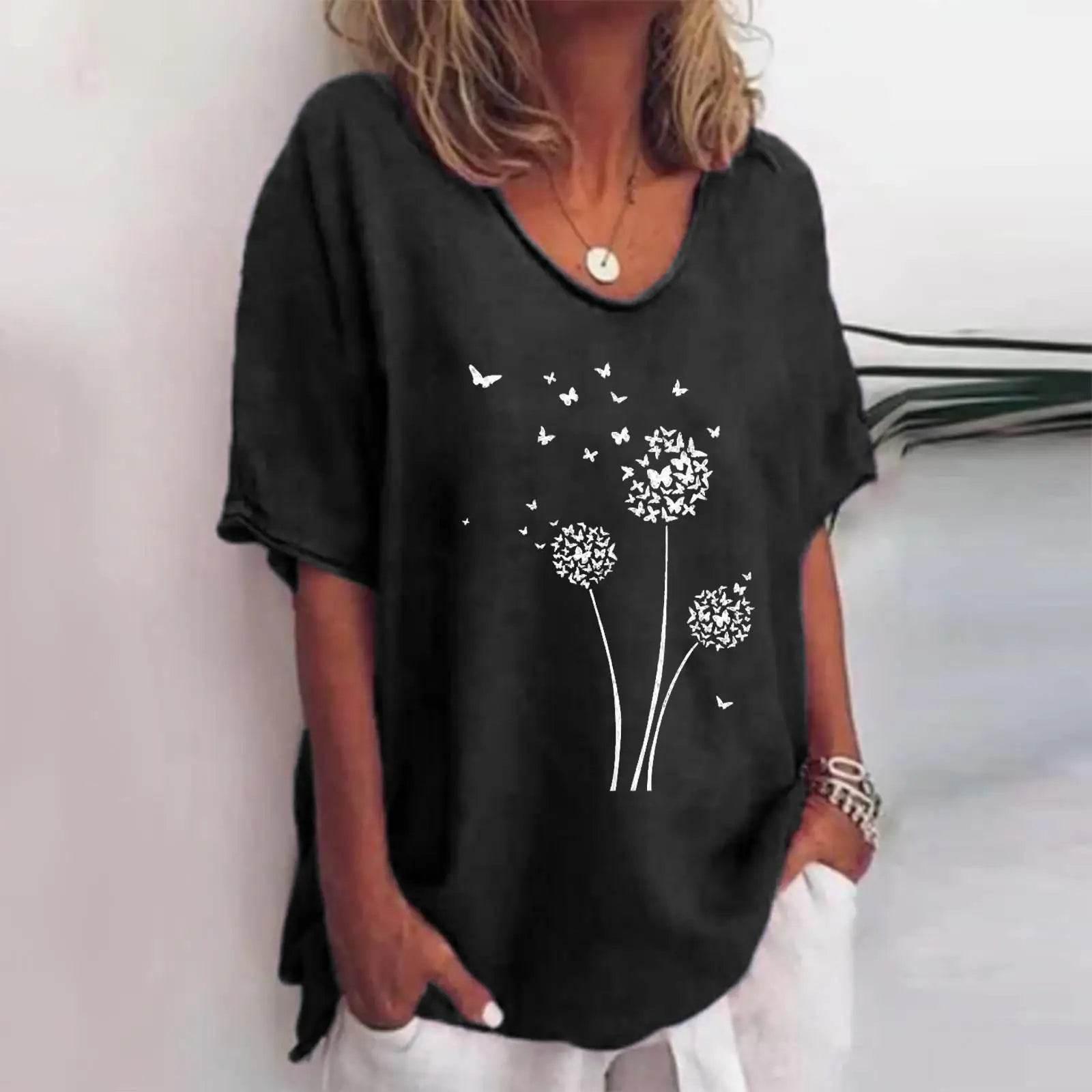 New Women'S T-Shirt Summer Short Sleeve V-Neck Top Loose Casual Female Clothing Streetwear Hip Hop Tee Harajuku T Shirt Pullover - Empire P.E