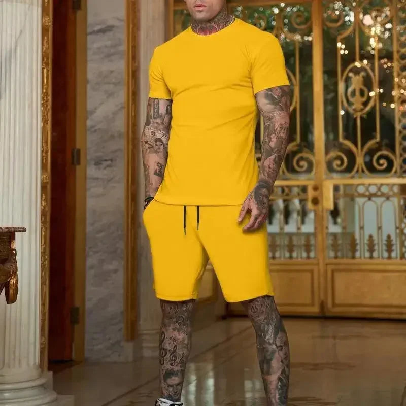 summer outdoor sports suit men's  two-piece set tracksuit