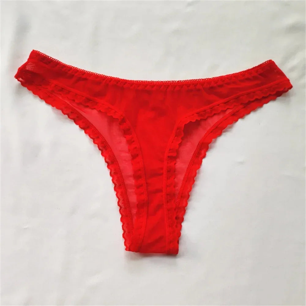 3pcs/set Transparent Thong Panties Sexy Lace G-string - Empire P.E