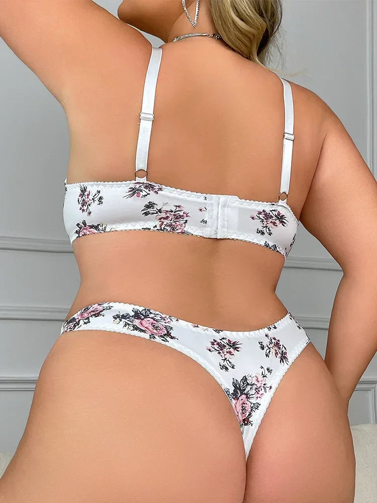 Plus size wireless bra Summer thin adjustable anti-sagging underwear set - Empire P.E
