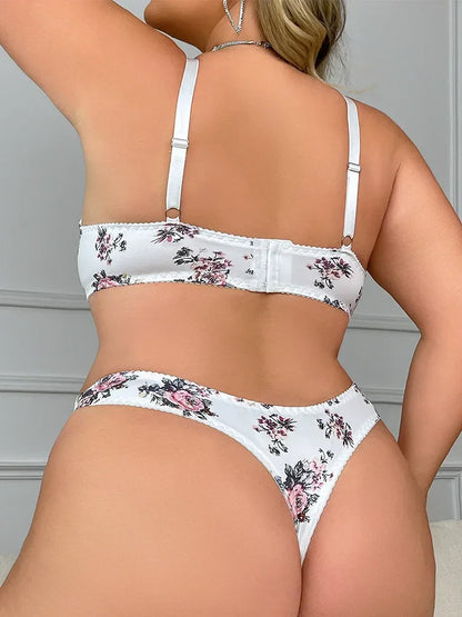 Plus size wireless bra Summer thin adjustable anti-sagging underwear set - Empire P.E
