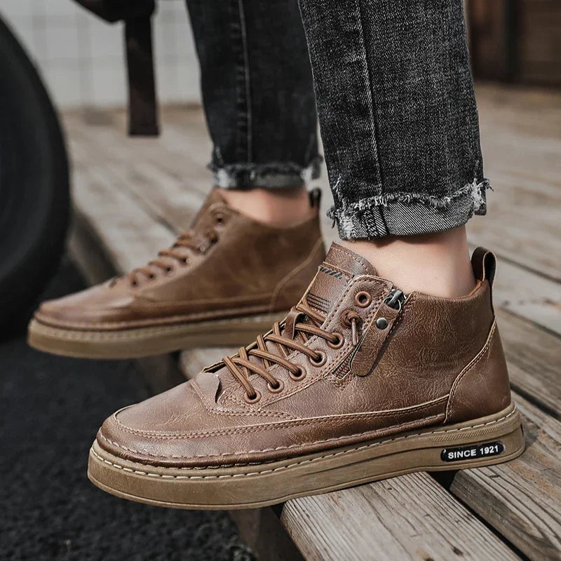 Men Boots Winter High Top Leather Casual Outdoor Shoes - Empire P.E
