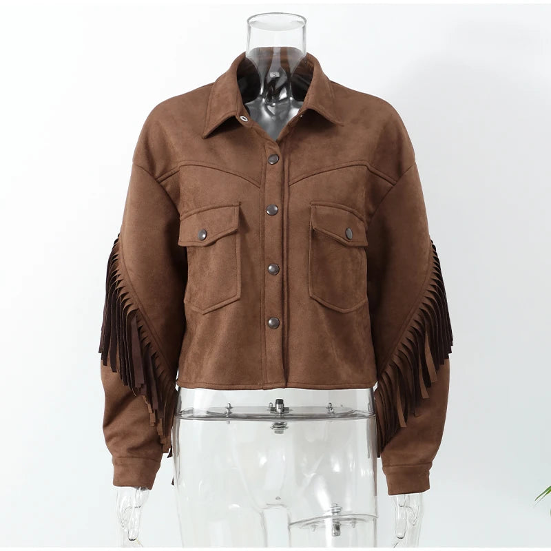 Fashion Faux Suede Jacket For Women - Empire P.E