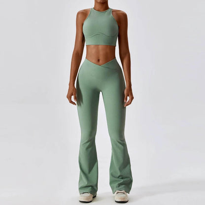 2PCS Seamless Yoga Set Gym Clothes Sportswear Yoga Suits For Women Fitness Rib Tracksuits Sports Bra Gym Leggings Sports Suits - Empire P.E