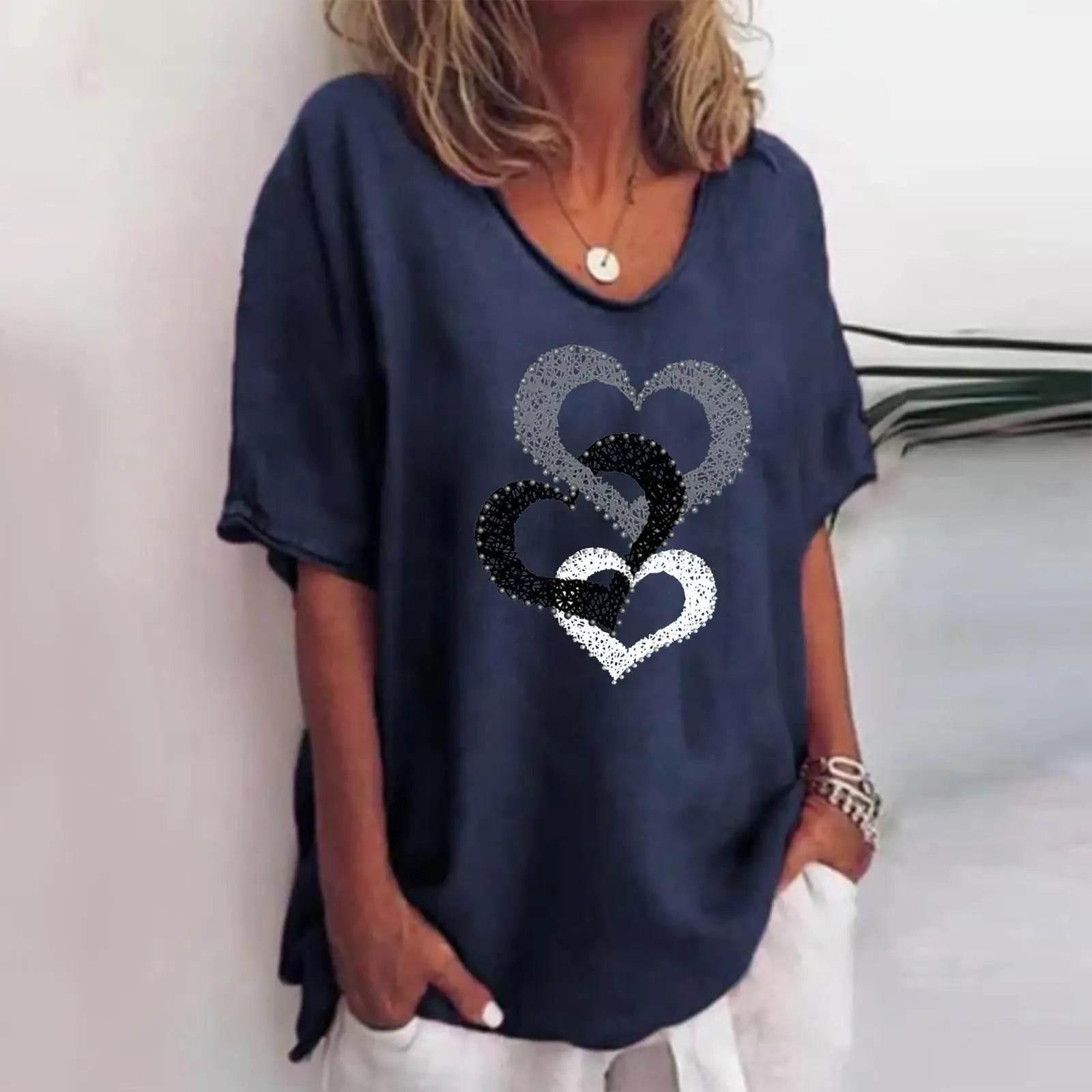 New Women'S T-Shirt Summer Short Sleeve V-Neck Top Loose Casual Female Clothing Streetwear Hip Hop Tee Harajuku T Shirt Pullover - Empire P.E