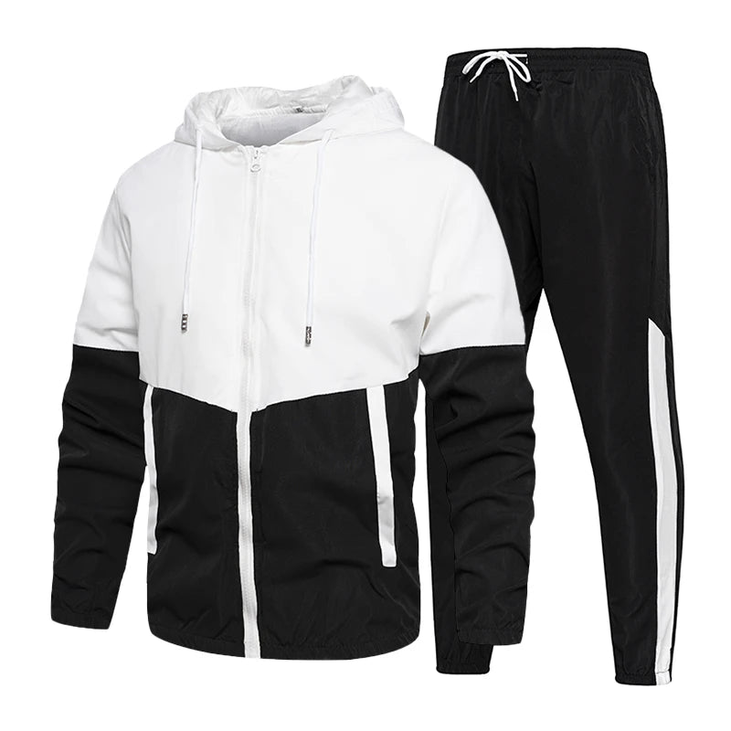 Men Tracksuit Casual Set Mens