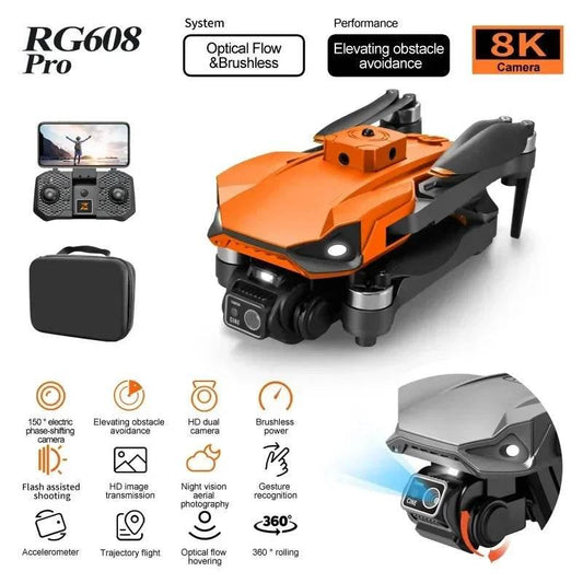 New RG608PRO Drone GPS 8K HD Camera Optical Flow Positioning Obstacle Avoidance Brushless Motor Foldable Quadcopter Drone Toys - Empire P.E