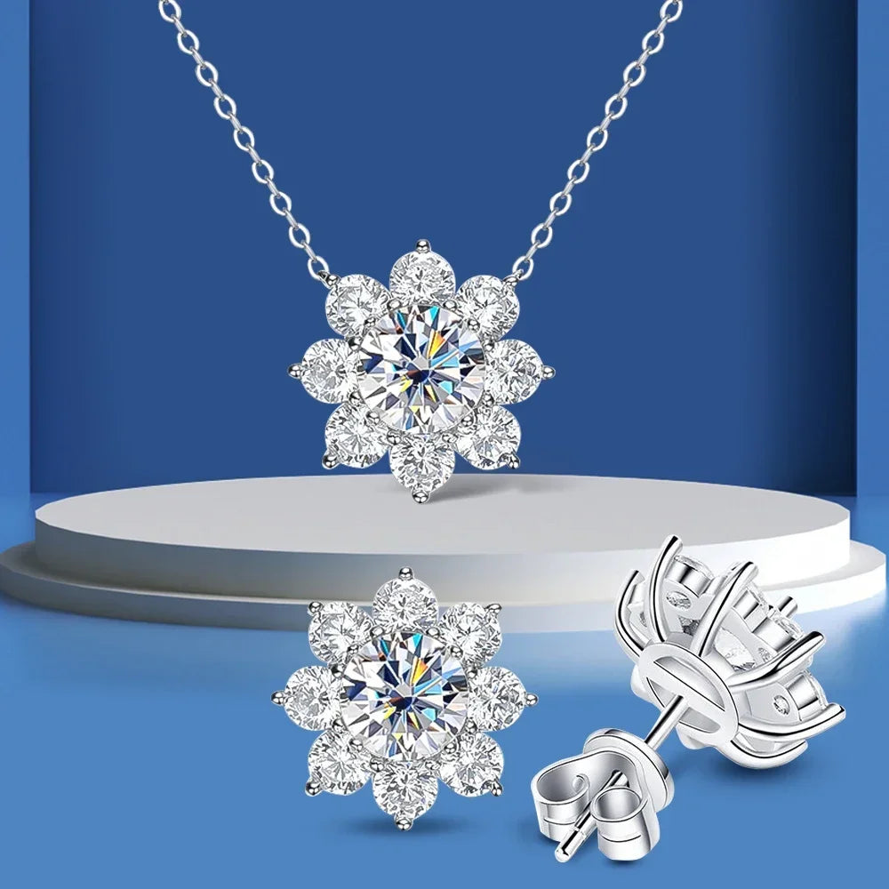 925 Sterling Silver Original Certified 2cttw Moissanite Jewelry Sets - Empire P.E