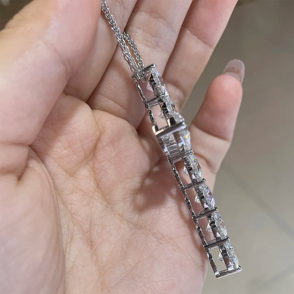 S925 Sterling Silver Plated 18K Lab Diamond Jesus Neck Chain