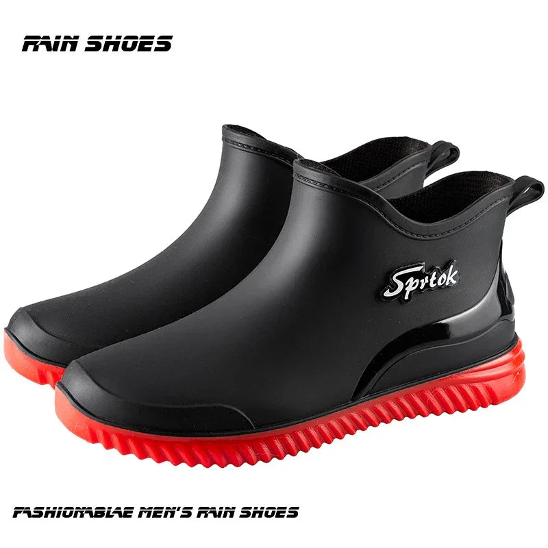 Men's Ankle Rain Boots Slip On Waterproof Shoes - Empire P.E