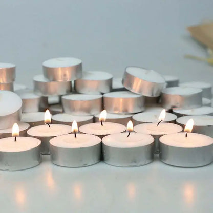 Box of 10 Scentless Smokeless Tealight Candles with 2.5 Hours of Extended Burn Time