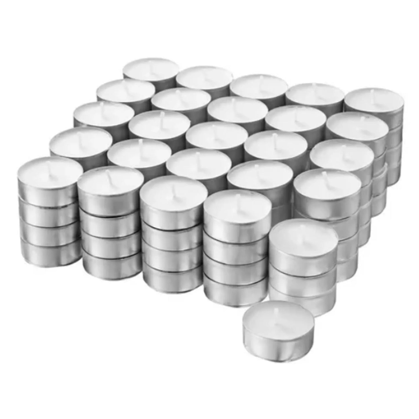 100 Packs Unscented Tea Lights Candles 4 Hour Smokeless