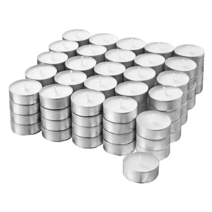 100 Packs Unscented Tea Lights Candles 4 Hour Smokeless