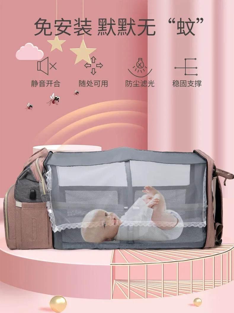 New Multifunctional Mother and Baby Bag Mom Bag Bottle Backpack Folding Sleeping Changing Bag Diaper Backpack - Empire P.E