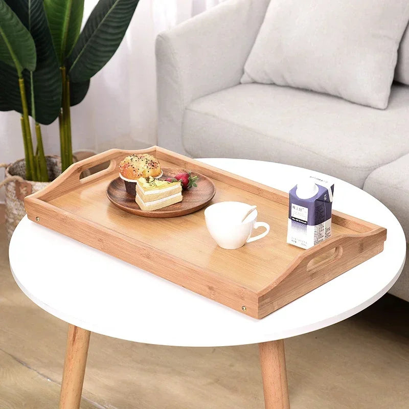 Bamboo Bed Tray Table with Folding Legs Handle - Empire P.E