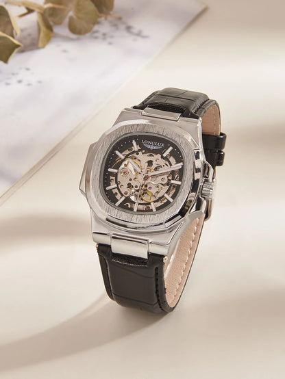 Men's Automatic Mechanical Leather Watch