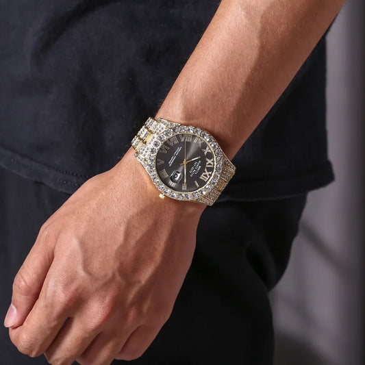 Luxury Classic Golden Men's Steel Strap - Empire P.E