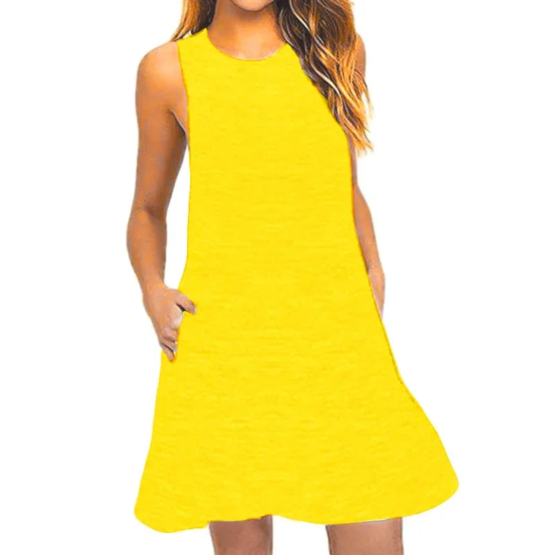 Women's Summer Casual Swing T-Shirt Dresses - Empire P.E