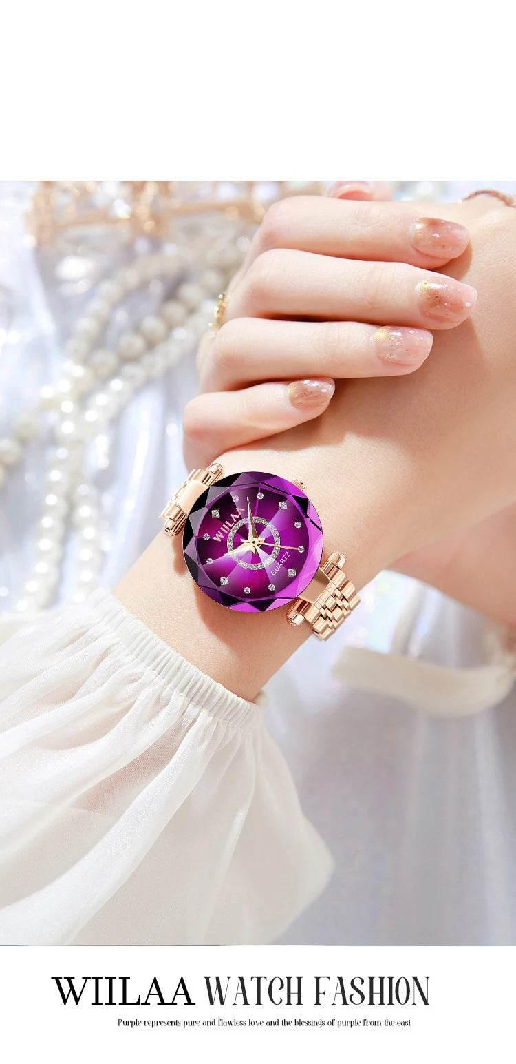 Women Bracelet Watches Stainless Steel Band Elegant Diamond Dial Ladies Wrist Watch For Crystal Exquisite Top Brand Luxury 2025 - Empire P.E
