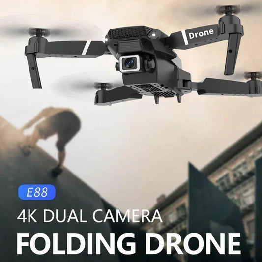 Professional Drone E88 4K Wide-Angle HD 1080P Camera WiFi FPV Height Hold Foldable RC Drone Quadrotor Helicopter Children's Toys - Empire P.E