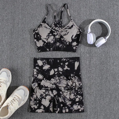 1/2/3/PCS Tie Dye  Seamless Women Pants Sets